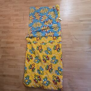 Funky 60s - 70s Vintage JC Penney Reversible Sleeping Bag Ocean Theme Retro